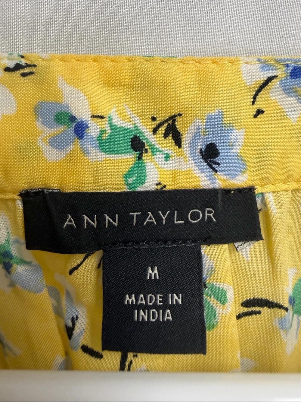 Ann Taylor Yellow Floral Peasant Blouse - Picture 2 of 4
